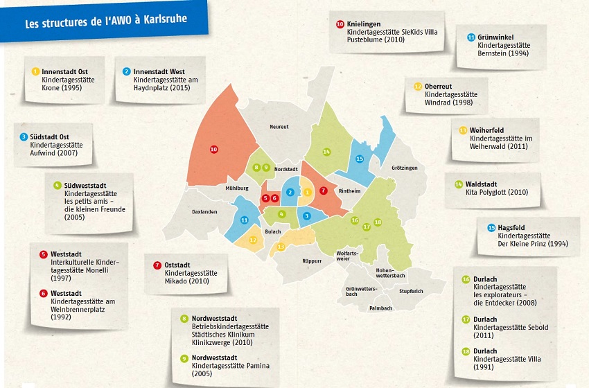 Plan de l'awo à Karlsruhe